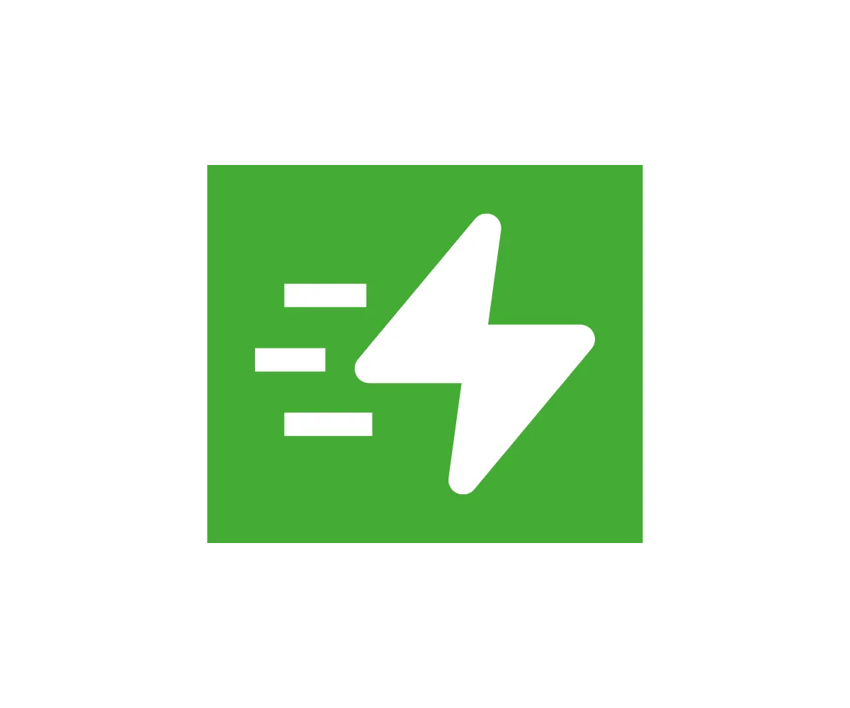 Green background and white spark
