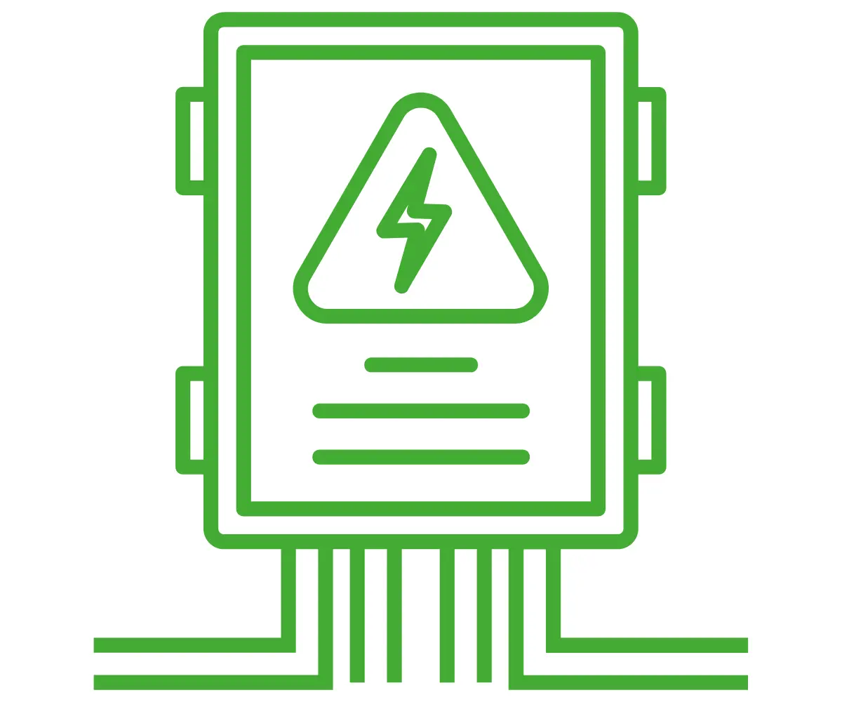 electrical distribution unit shown in green