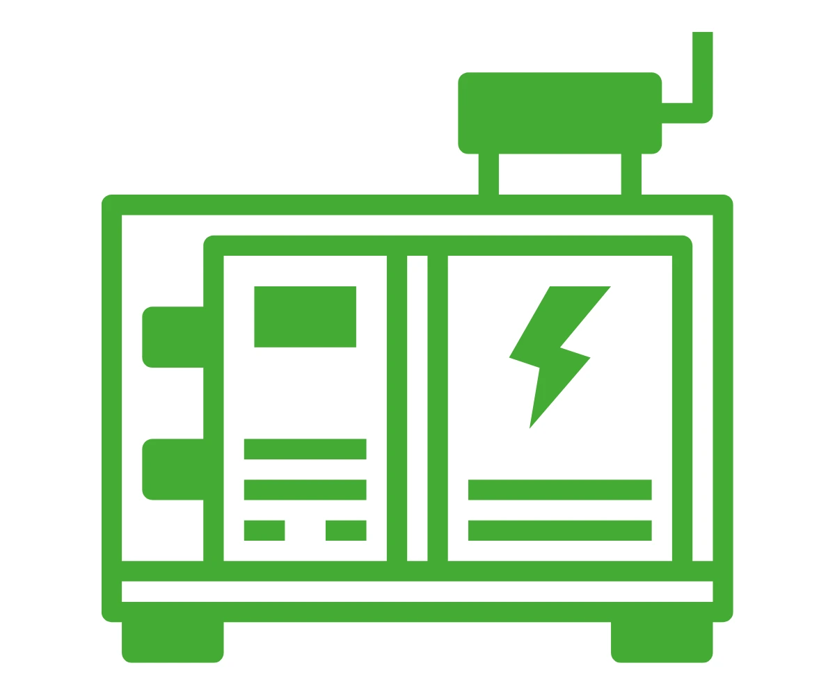 a green generator on a white background
