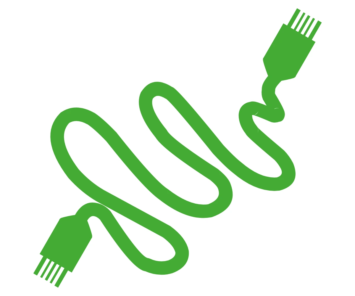 image of an electrical cable on a white background in the green eco-1 colour scheme