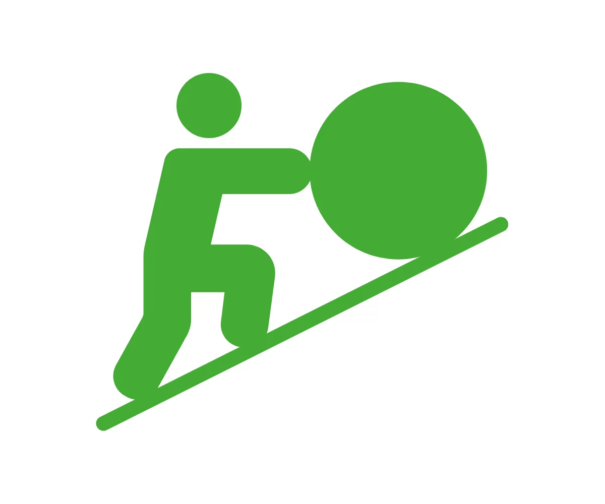 a green icon showing effort being used in the eco-1 colour scheme
