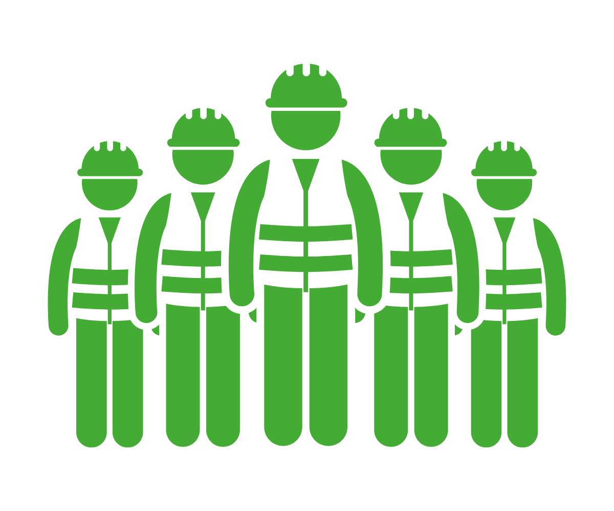 image of construction workers in eco-1 colour scheme against a white background