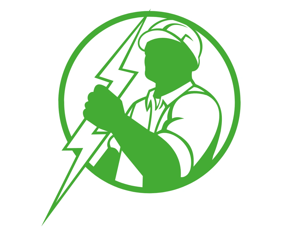 image of an electrician in the green eco-1 colour scheme against a white background